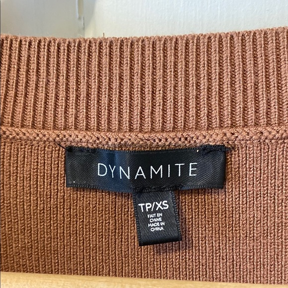 Dynamite Asymmetrical Wrap Bodysuit in Brown - Picture 2 of 11